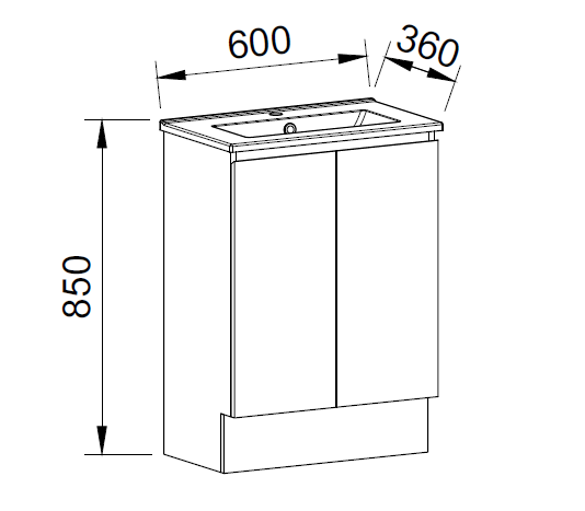 Timberline FLORIDA ENSUITE Single Bowl Floor Standing Vanity (All Sizes)
