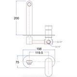 Cora Wall Basin Mixer - Chrome