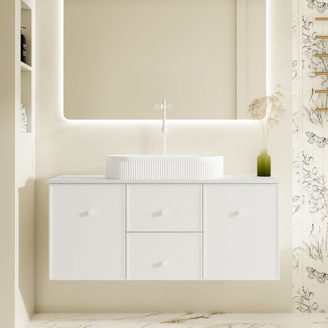 Seattle Wall Hung Vanity Cabinet Matte White 