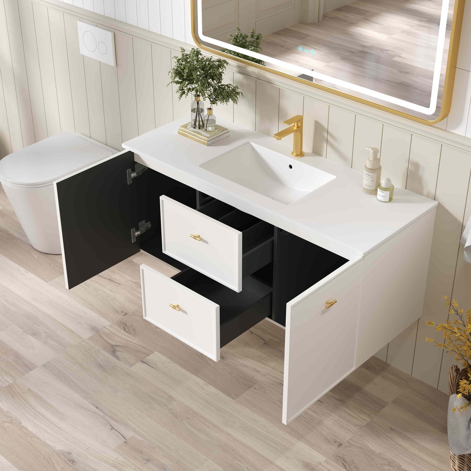Seattle Wall Hung Vanity Cabinet Matte White 