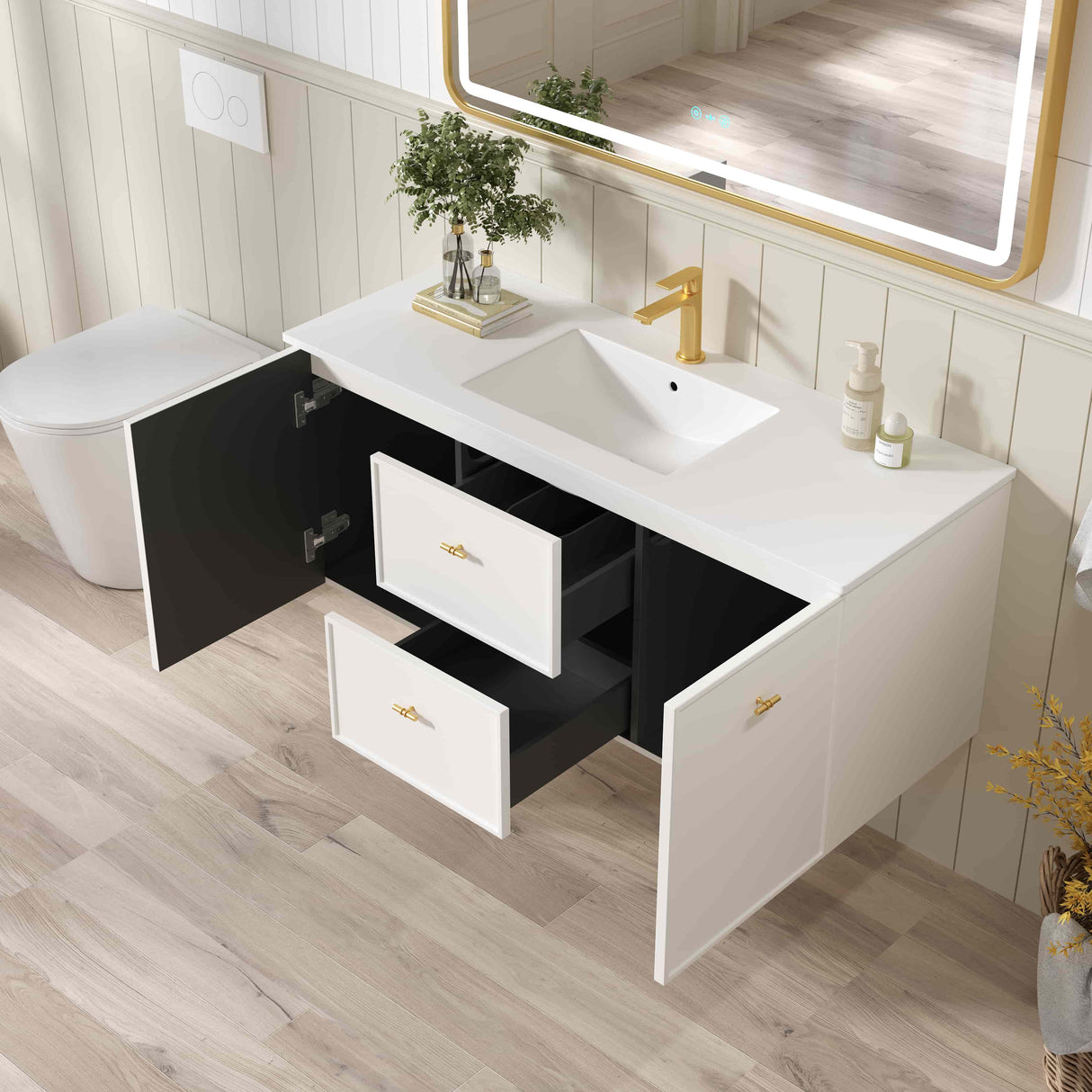 Seattle Wall Hung Vanity Cabinet Matte White 