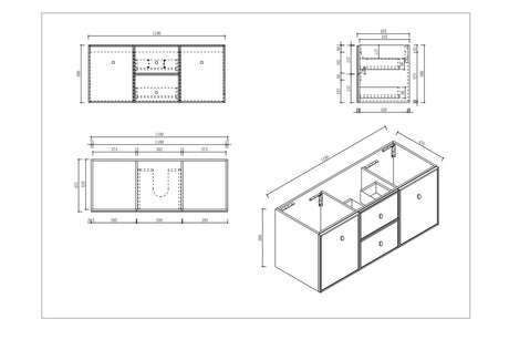 Seattle Wall Hung Vanity Cabinet Matte White 