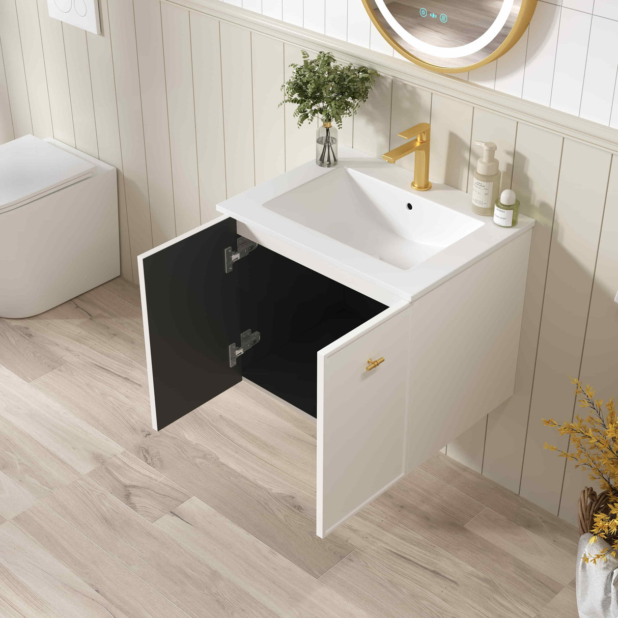 Seattle Wall Hung Vanity Cabinet Matte White 
