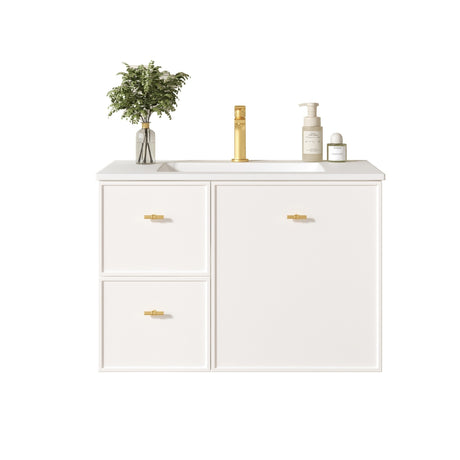 Seattle Wall Hung Vanity Cabinet Matte White 