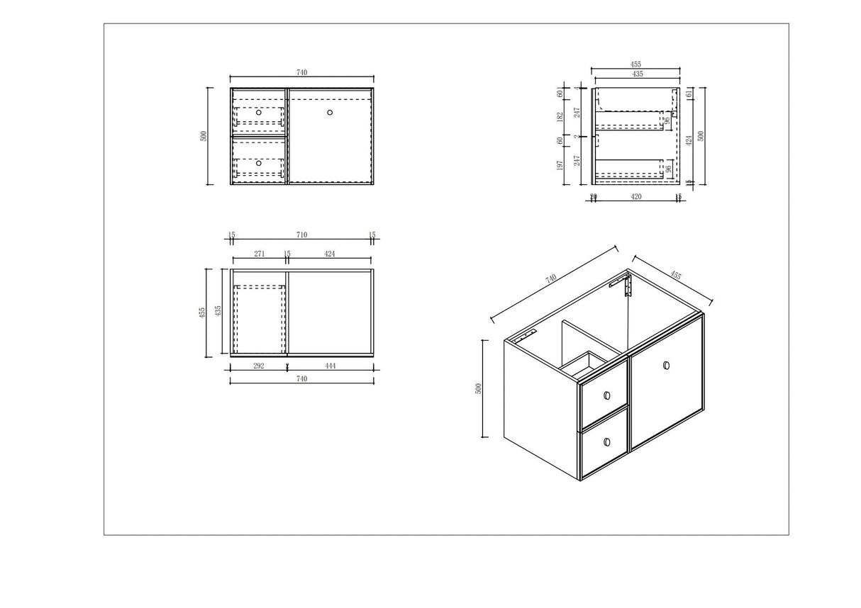Seattle Wall Hung Vanity Cabinet Matte White 
