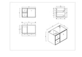 Seattle Wall Hung Vanity Cabinet Matte White 