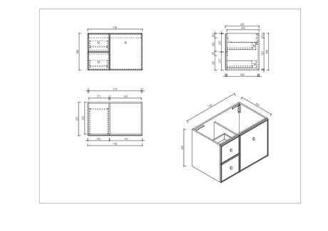 Seattle Wall Hung Vanity Cabinet Matte White 