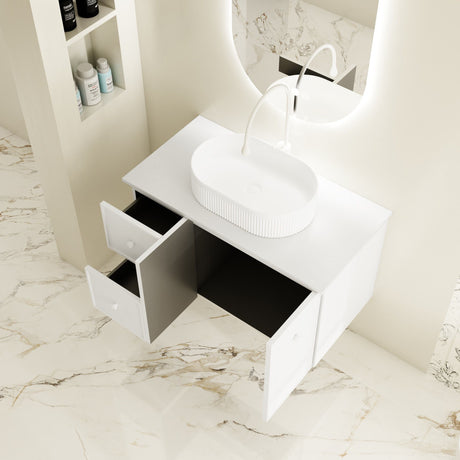 Seattle Wall Hung Vanity Cabinet Matte White 