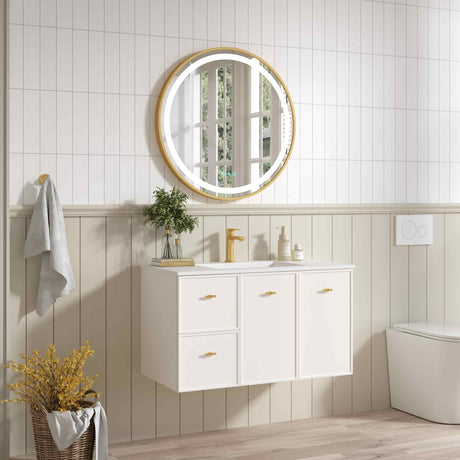 Seattle Wall Hung Vanity Cabinet Matte White 