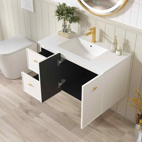 Seattle Wall Hung Vanity Cabinet Matte White 