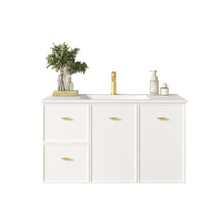 Seattle Wall Hung Vanity Cabinet Matte White 