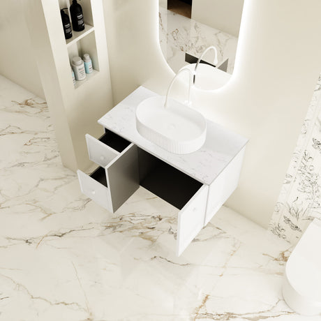 Seattle Wall Hung Vanity Cabinet Matte White 