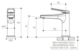 Sereia Basin Mixer Lead Free drawing