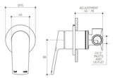 Sereia Shower/Wall Mixer Lead Free drawing