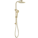 PAVIA Twin Shower On Rail Top Inlet Round (250mm) - Brushed Gold