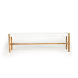 Sienna Woven Teak Bench Seat - White - Close Weave 1.52m