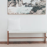 Sienna Woven Teak Bench Seat - White - Close Weave 1.52m