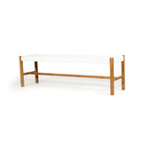 Sienna Woven Teak Bench Seat - White - Close Weave 1.52m