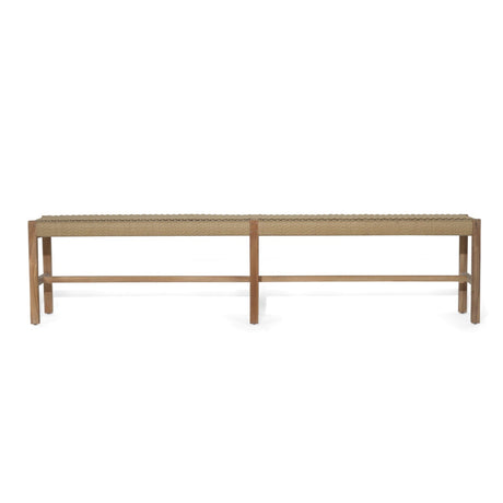 Sienna Woven Teak Bench Seat – Sand – Close Weave -2m