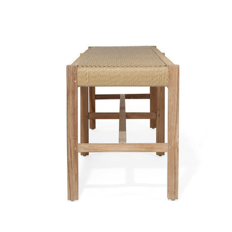 Sienna Woven Teak Bench Seat – Sand – Close Weave -2m