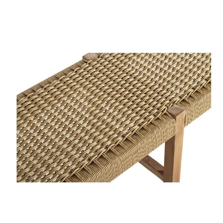 Sienna Woven Teak Bench Seat – Sand – Close Weave -2m