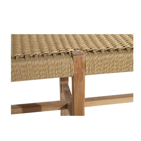 Sienna Woven Teak Bench Seat – Sand – Close Weave -2m 