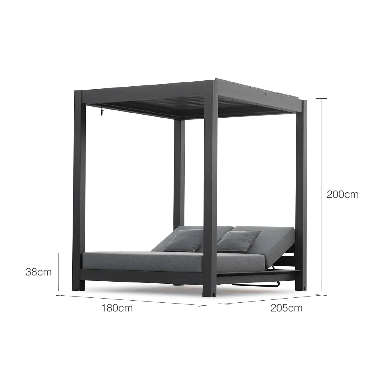 Skyline Outdoor Aluminium Daybed in Charcoal