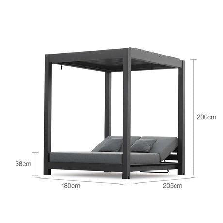 Skyline Outdoor Aluminium Daybed in Charcoal