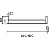 Sleek Double Towel Rail - 600mm
