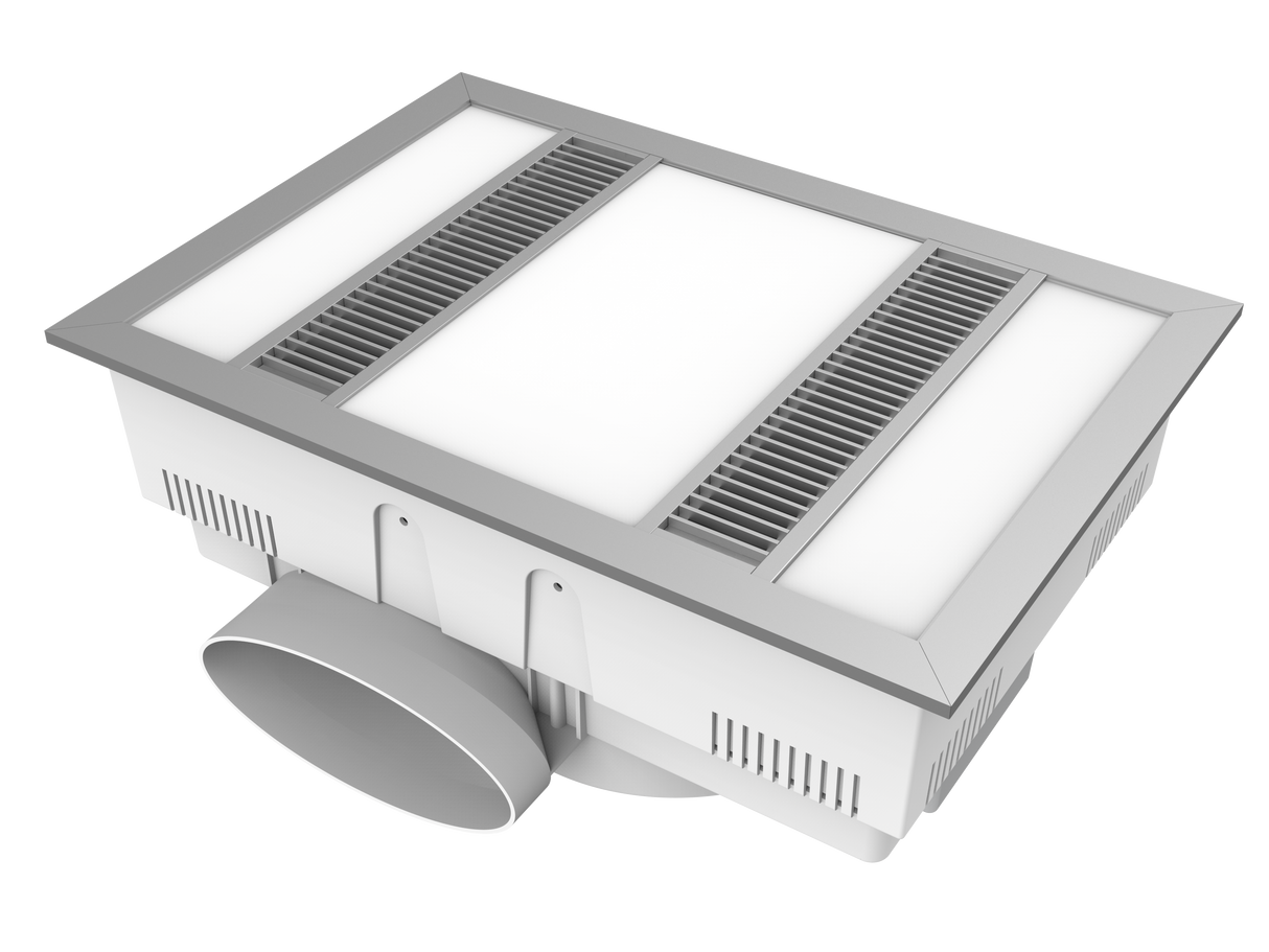 MODURA Slender Silver High Extraction Exhaust Fan With Panel Light 24w