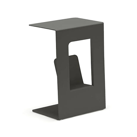 Sofia Outdoor Aluminium Magazine Side Table 40 cm in Charcoal/ Light Grey/Taupe/White