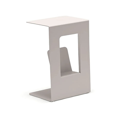 Sofia Outdoor Aluminium Magazine Side Table 40 cm in Charcoal/ Light Grey/Taupe/White