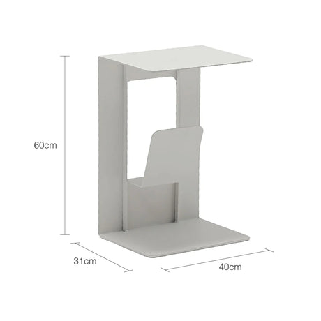 Sofia Outdoor Aluminium Magazine Side Table 40 cm in Charcoal/ Light Grey/Taupe/White