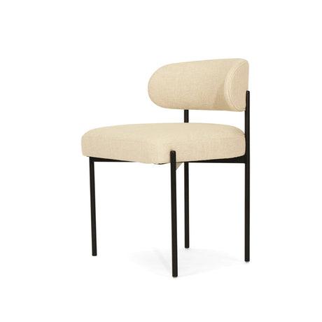 Soho Sleek Metal Dining Chair - Linen
