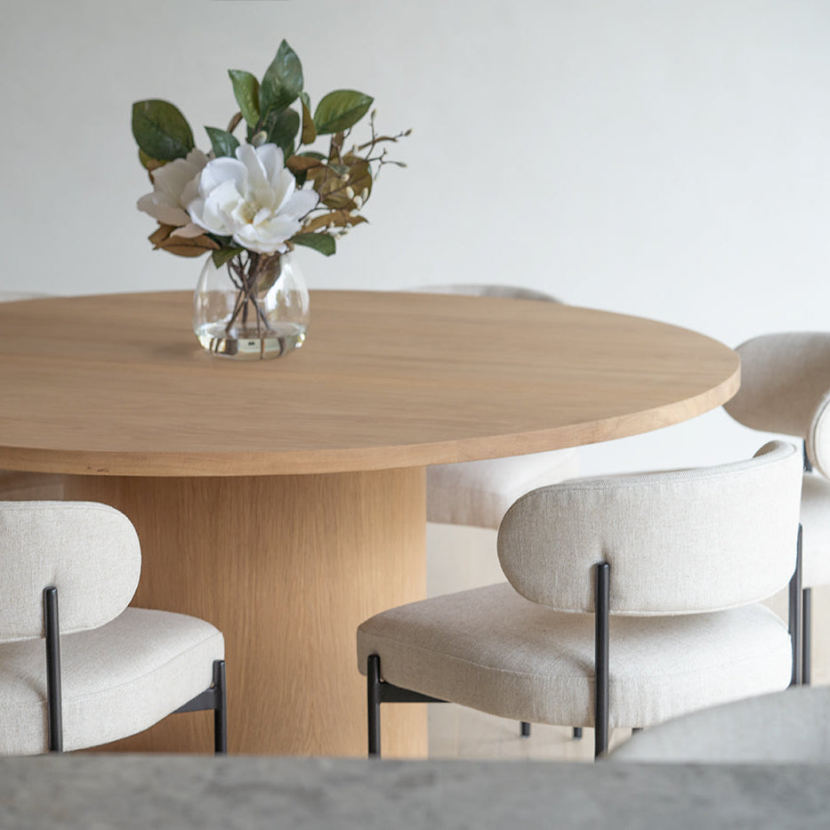 Soho Sleek Metal Dining Chair - Linen