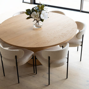 Soho Sleek Metal Dining Chair - Linen