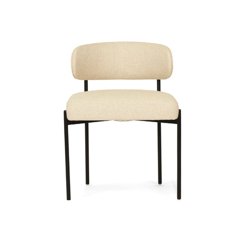 Soho Sleek Metal Dining Chair - Linen