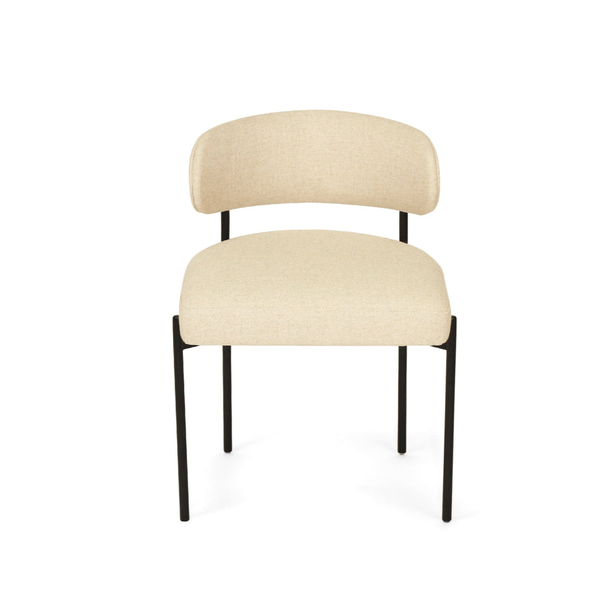 Soho Sleek Metal Dining Chair - Linen