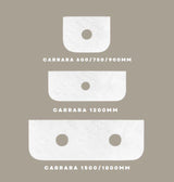Solid Carrara stone for curved vanity