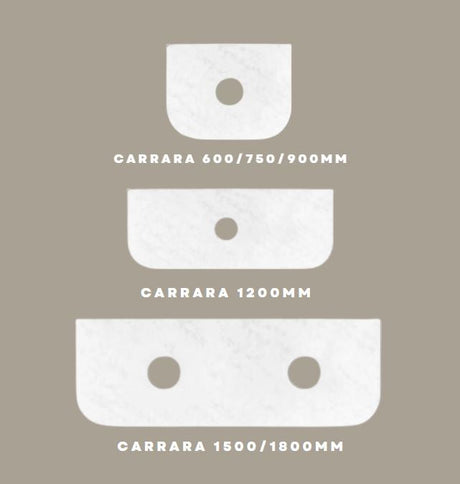 Solid Carrara stone for curved vanity