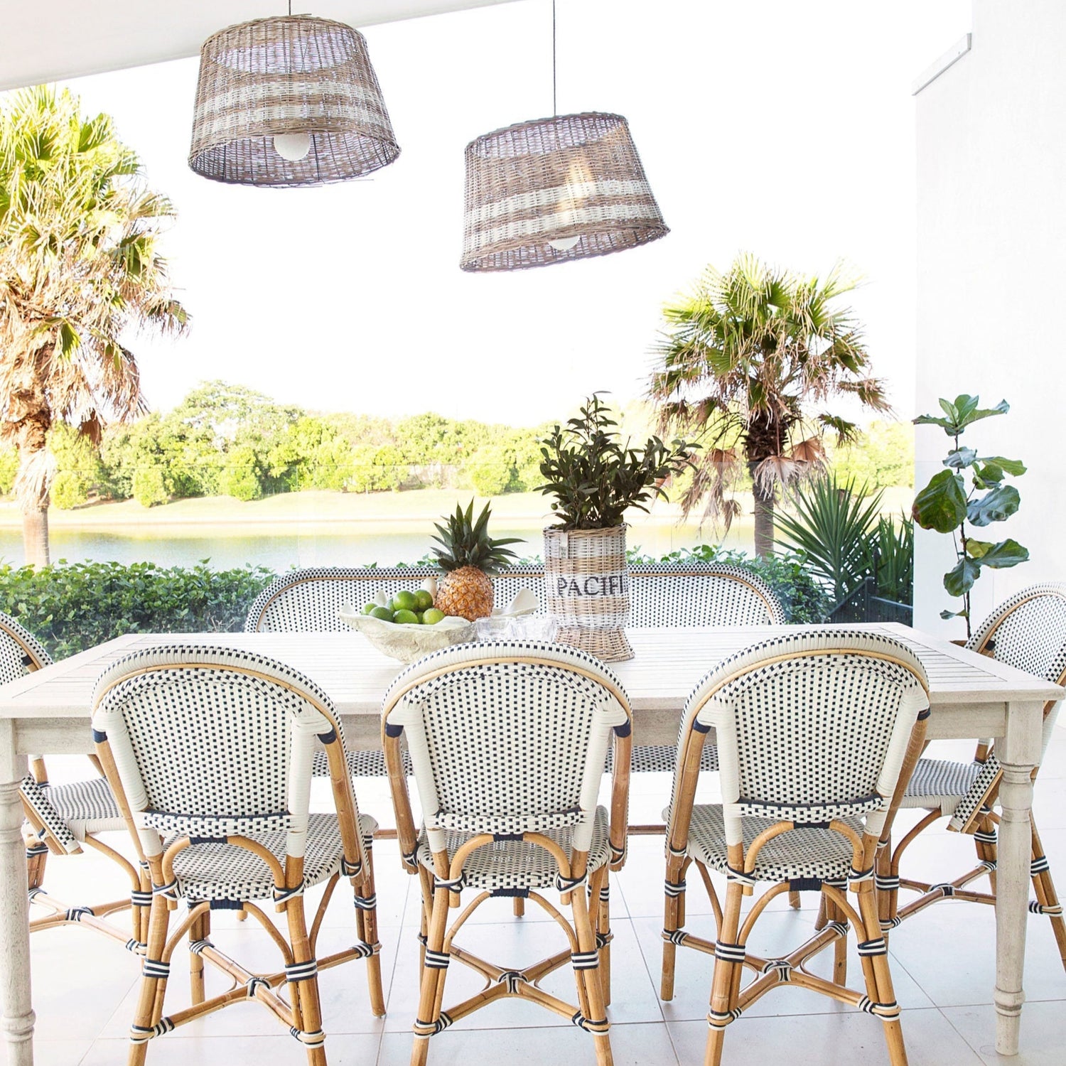 Sorrell Side Rattan  Chair  – Navy