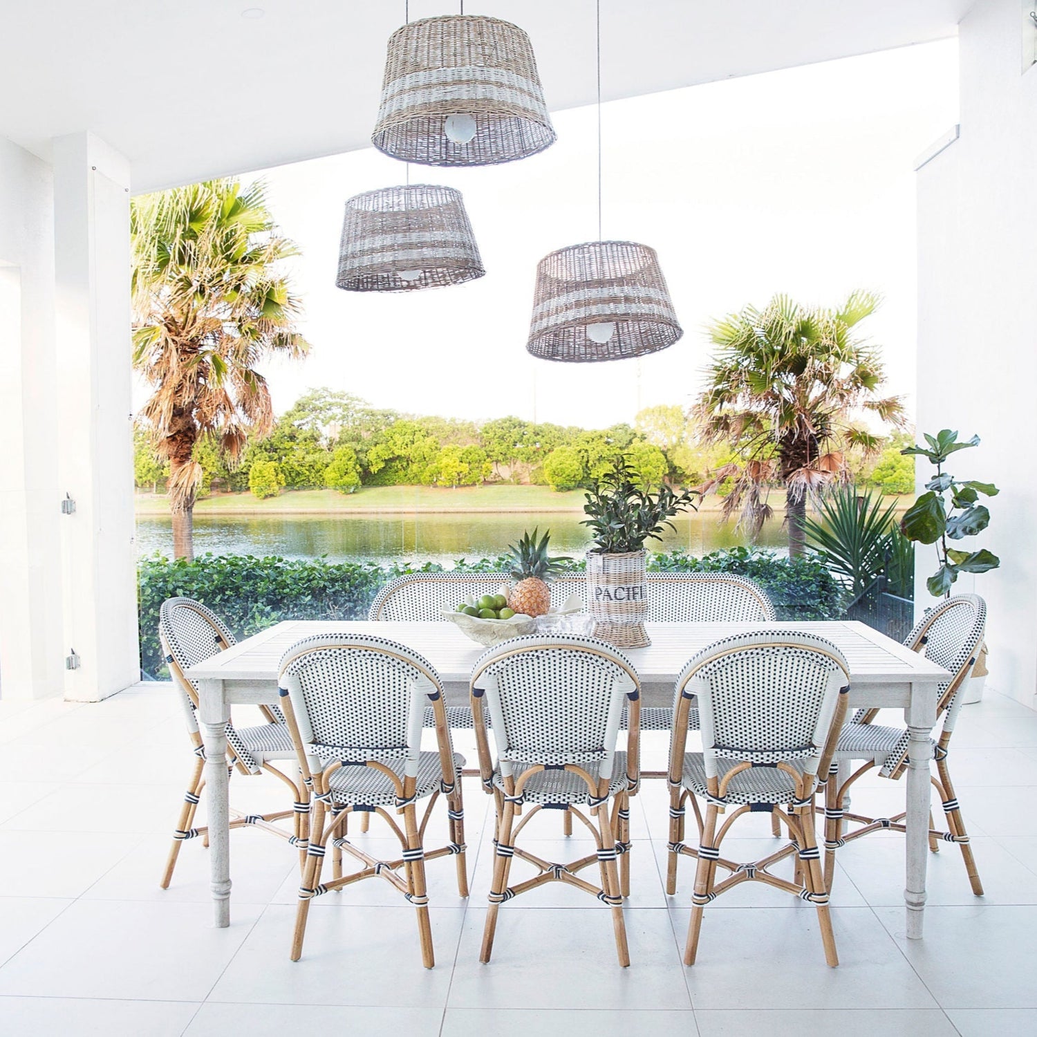 Sorrell Side Rattan  Chair  – Navy