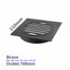 Square Brass Floor Waste Shower Grate Drain Outlet 100mm - Black