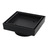 Brass Smart Tile Insert Floor Waste Shower Grate Drain 115x115mm - Black