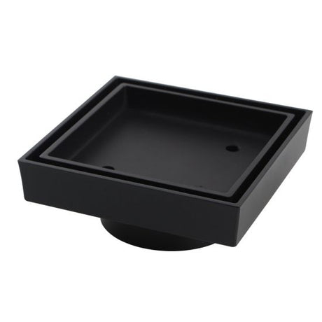 Brass Smart Tile Insert Floor Waste Shower Grate Drain 115x115mm - Black
