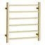 UNIVERSAL Square Electric Heated Towel Rack 6 Bars Inlet - Brushed Gold