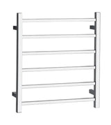 UNIVERSAL Square Electric Heated Towel Rack 6 Bars Inlet - Chrome