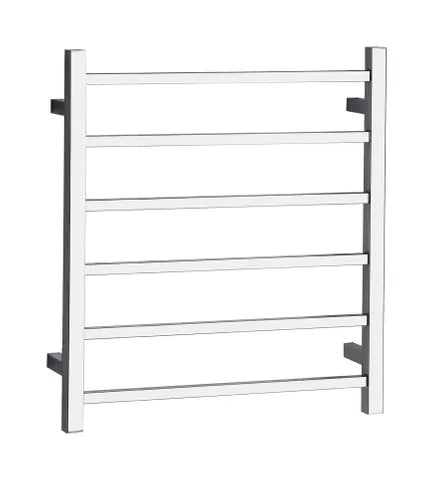 UNIVERSAL Square Electric Heated Towel Rack 6 Bars Inlet - Chrome