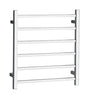 UNIVERSAL Square Electric Heated Towel Rack 6 Bars Inlet - Chrome