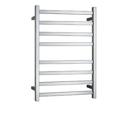UNIVERSAL Square Electric Heated Towel Rack 8 Bars Inlet Chrome